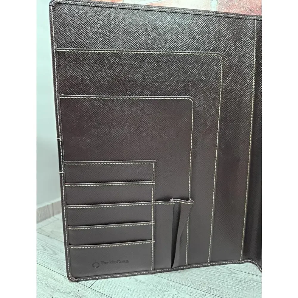 Franklin Covey Brown Note Pad Folio Monarch Notebook Cover Binder 12.5” x 9.75”